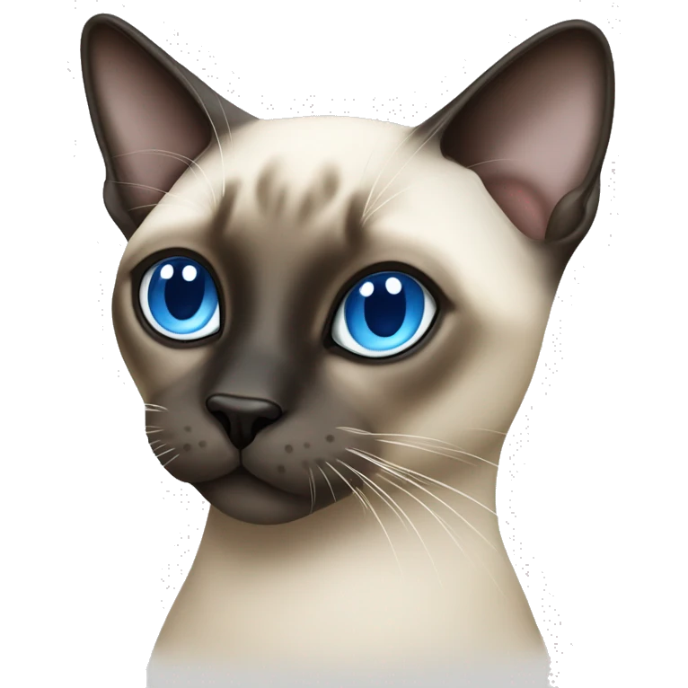 siamese seal point cat with blue eyes emoji