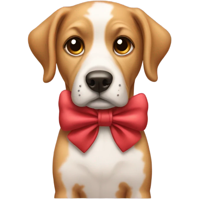 dog wearing a bow emoji