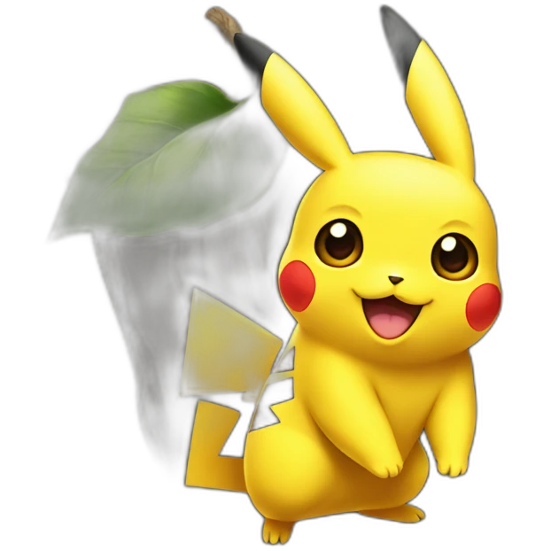 Pikachu on a tree emoji