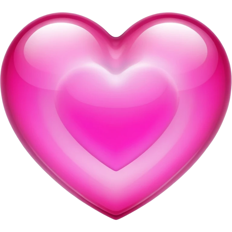 Glass transparent heart in hot pink color emoji