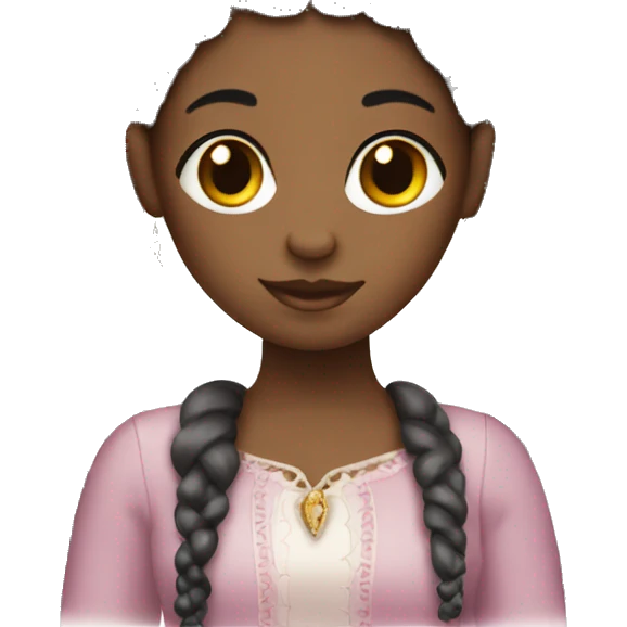Black girl with jeweled braids emoji