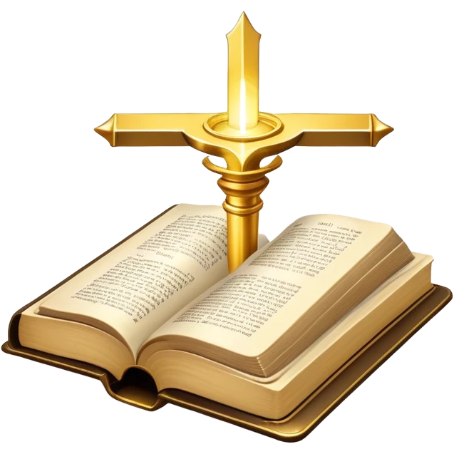 The Holy Bible Book Flipped Open With Glorious Divine Gold Shine beaming out of it  emoji