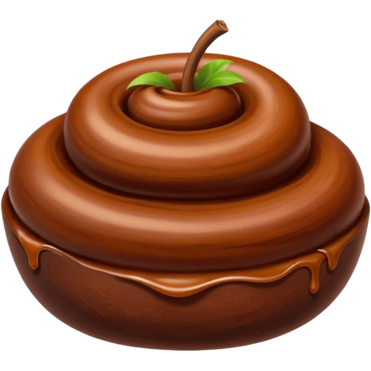 tamarind paste, small mound or swirl, dark brown, thick and sticky, glossy, irregular shape, dense, natural fibrous strands, deep chestnut to reddish-brown, no extras, apple emoji style, soft lighting, transparent background, emoji scale emoji