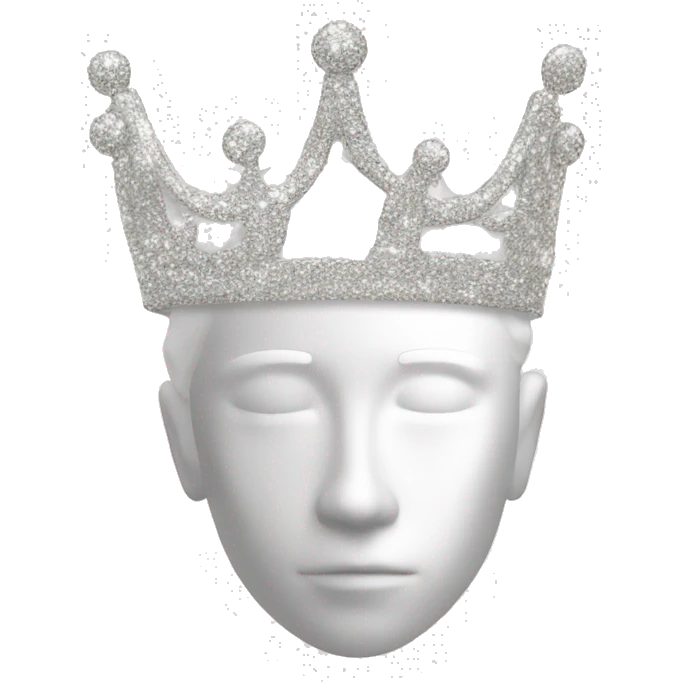white sparkly crown elegant and thin emoji