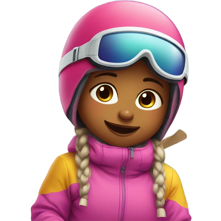 Baby girls skiing down a mountain  emoji