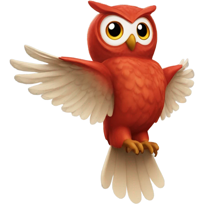 real owl red fly emoji