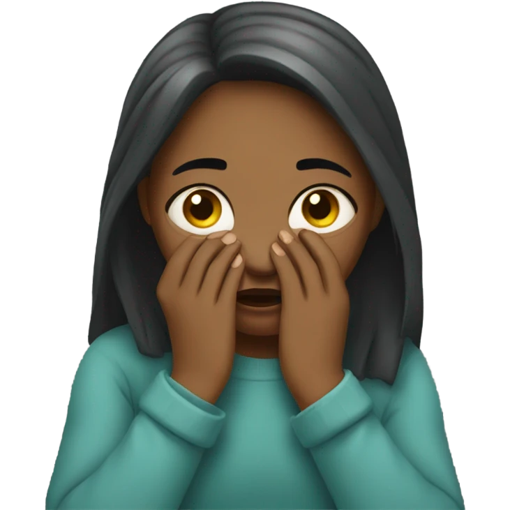  girl ashamed of herself of hiding face in hands emoji