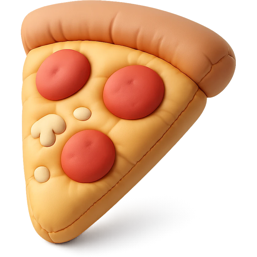 illustration of a pizza slice in cushion style emoji