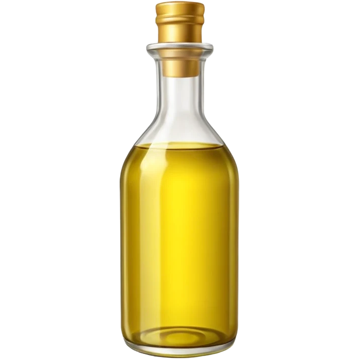 olive oil bottle object icon, glass bottle with golden olive oil, 3D cartoon, mobile game icon style, clean background, no text, no watermark
 emoji
