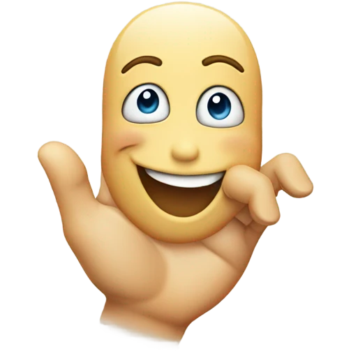 Smily face with finger emoji
