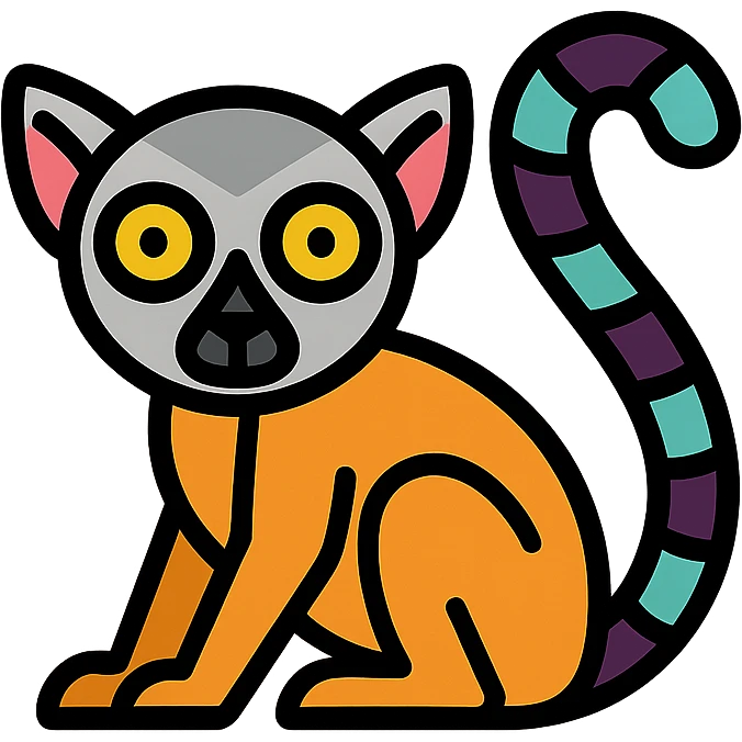 lemur, color outline icon style emoji