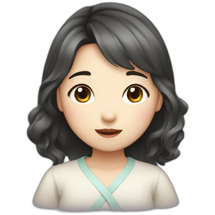 cute korean girl talking emoji