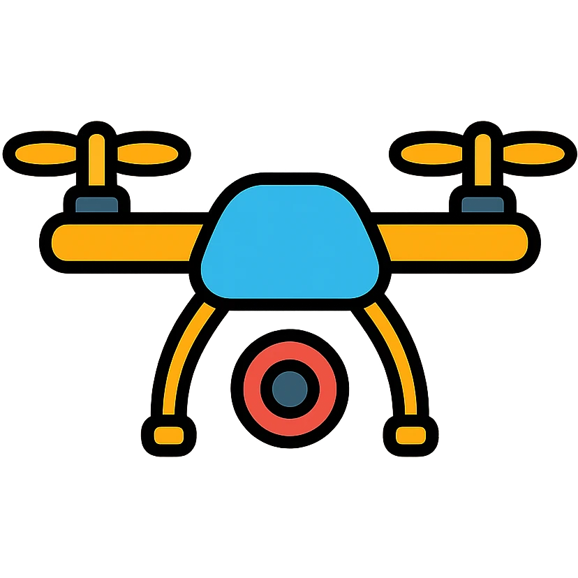 color outline icon of a drone emoji