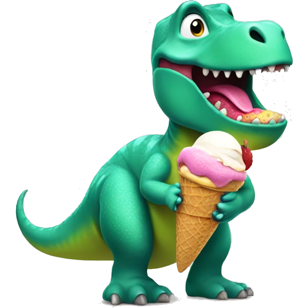 dinosaur eating ice cream  emoji