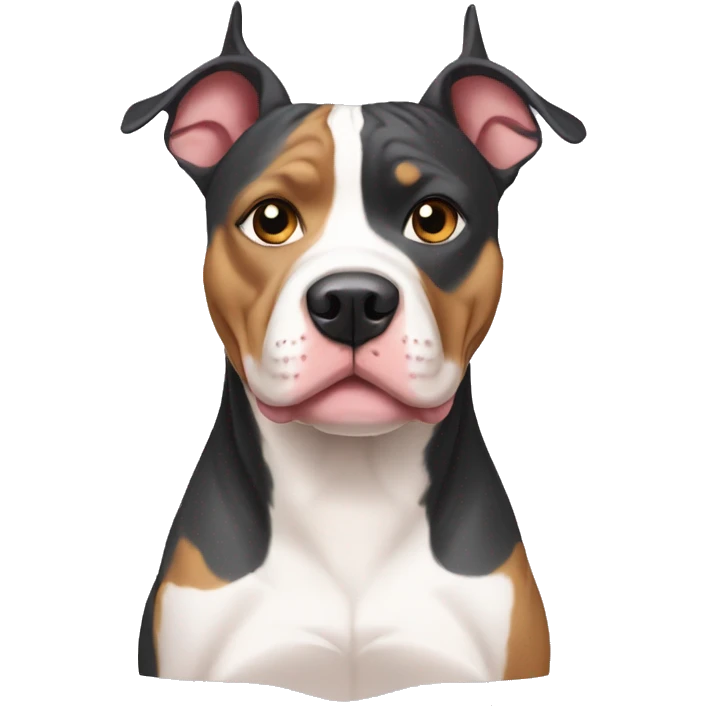 tri color pitbull with cropped ears emoji