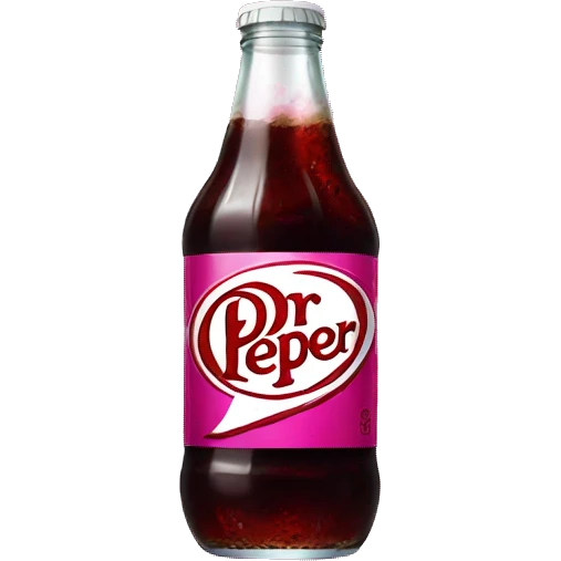 Dr Pepper with a pink bow on top emoji