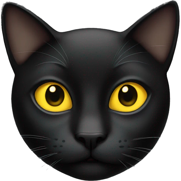 Black cat with yellow eyes emoji