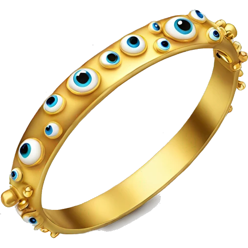 very thin gold bangle ring studded with eyeballs emoji