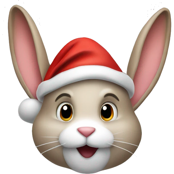 Rabbit with a Santa Claus hat emoji