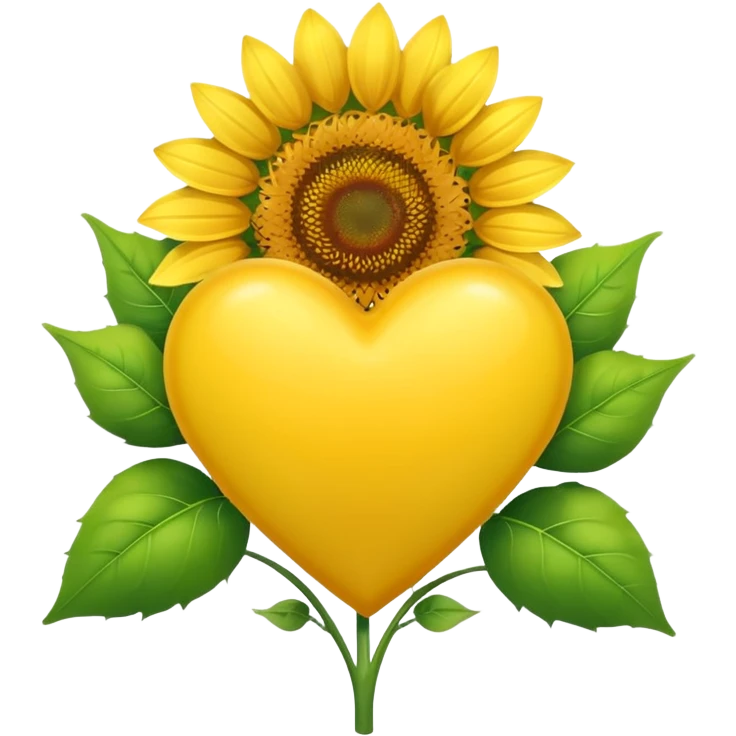 yellow heart with a sunflower emoji