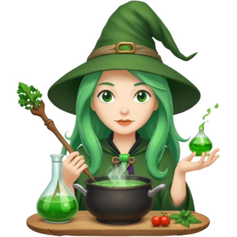 green witch cooking potion emoji