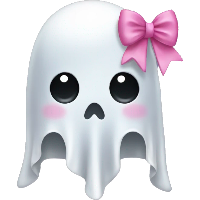 Ghost + pink bow emoji