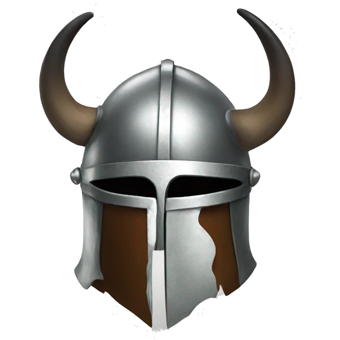 scandinavian helmet with silver horns emoji
