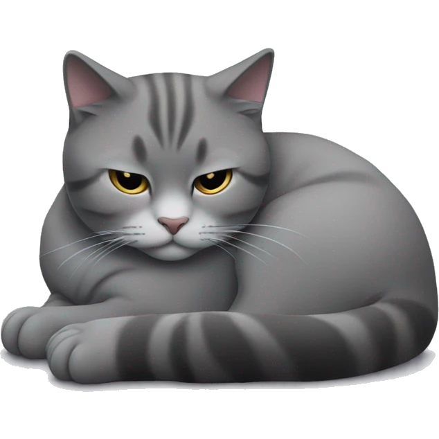 Whiskas cat soft grey black sleeping  emoji