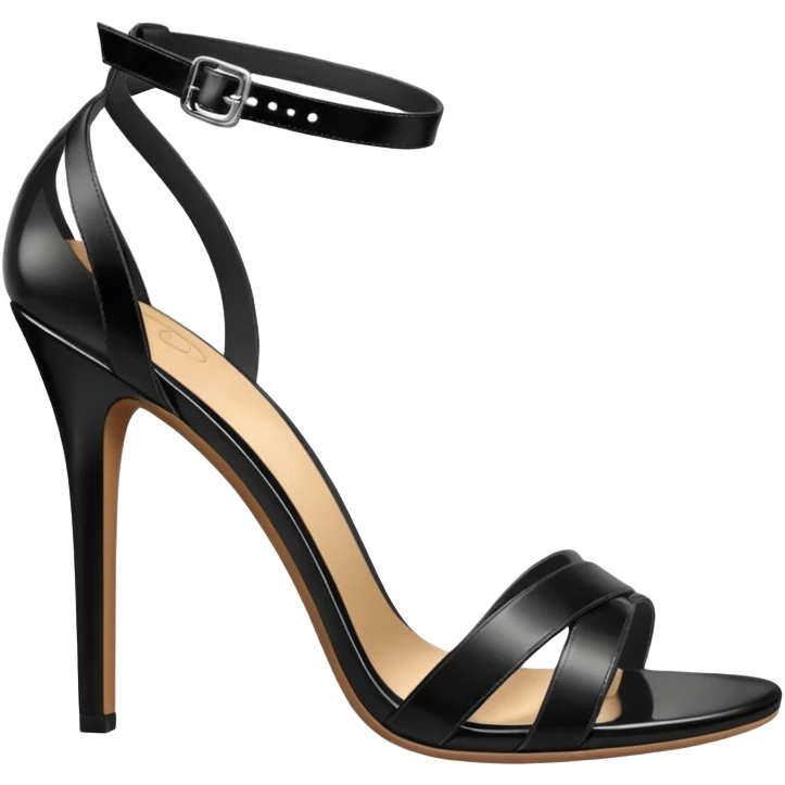 open toe black high heels sandals emoji