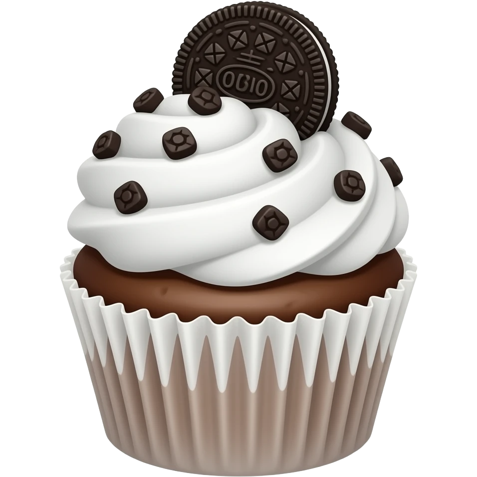 dark chocolate oreo cupcake emoji