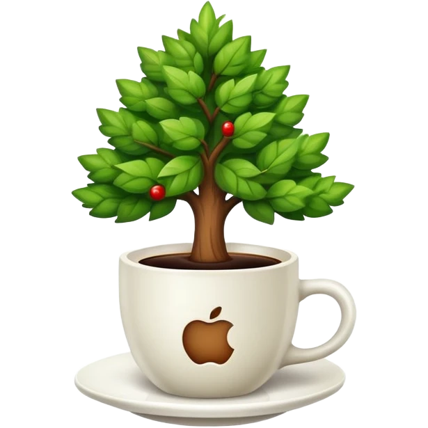 Tree in coffee cup emoji