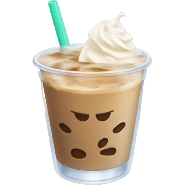 iced latte in clear cup emoji