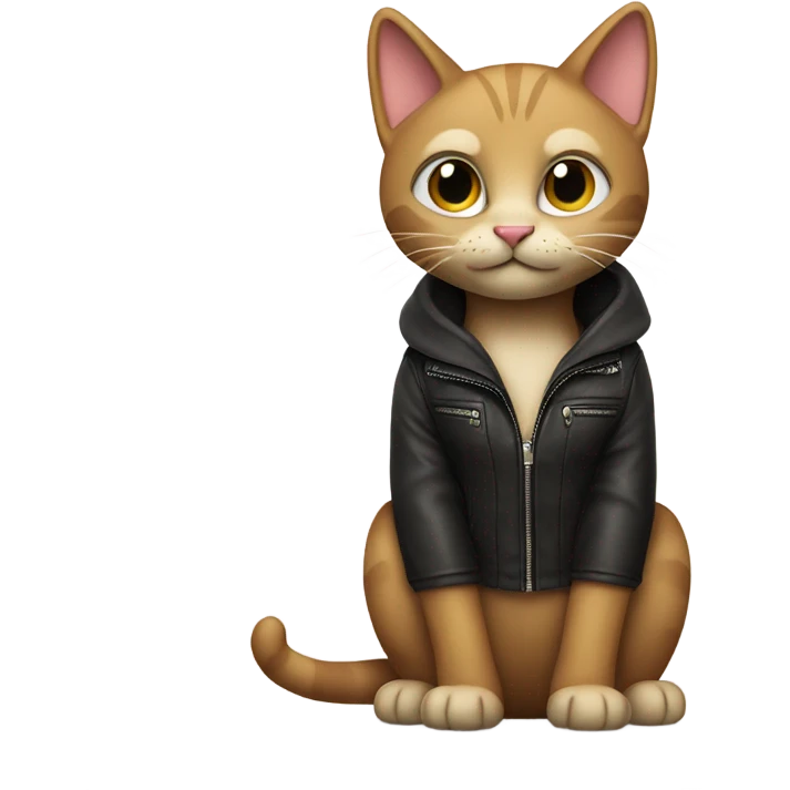 Cat with leather jacket  emoji