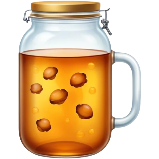 jar with tea fungus floating in kombucha emoji