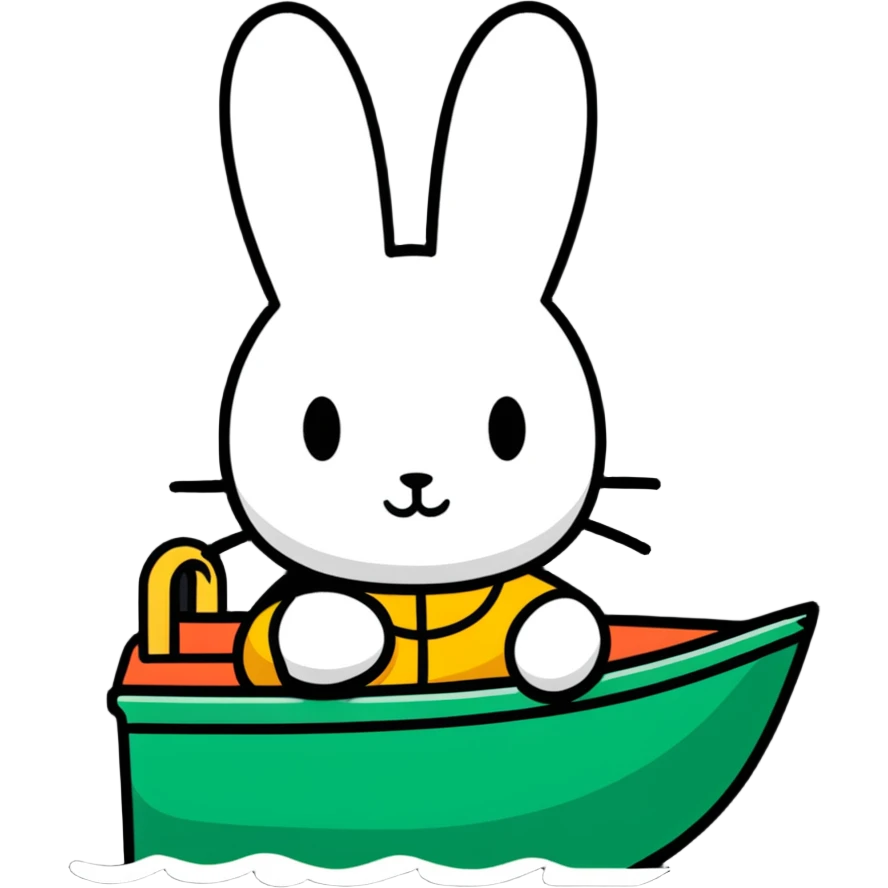 Miffy in a boat on Sydney Harbour emoji