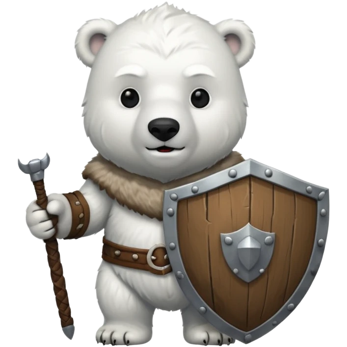 Polar Bear viking hold shield emoji