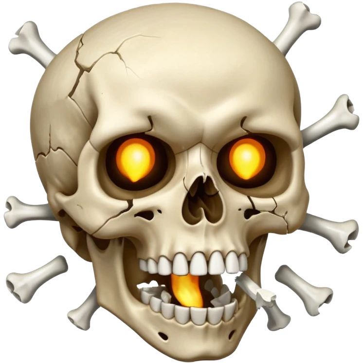 skull looking up with  exagerated open mouth meanwhile the head explote  emoji