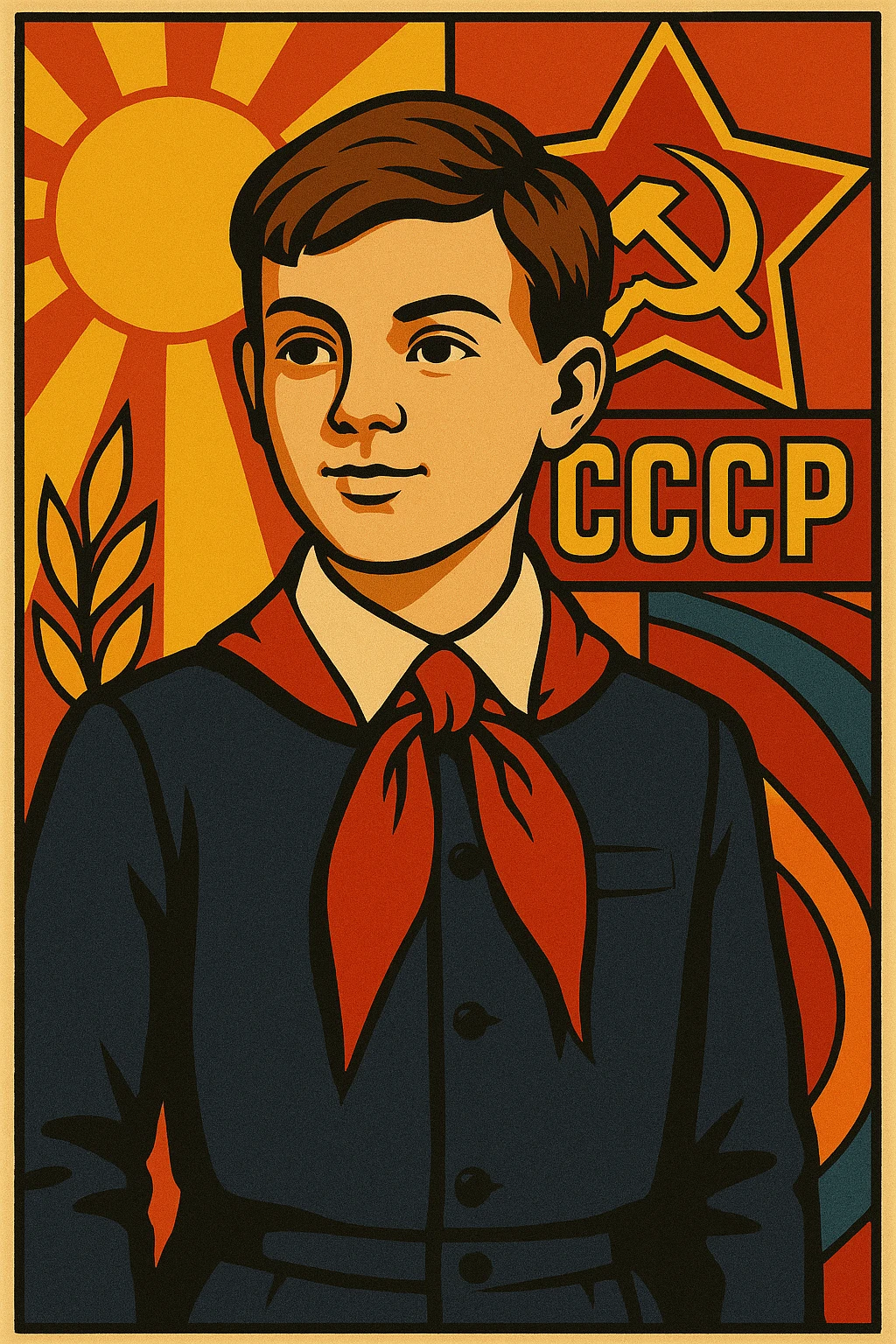 A student from the USSR in retro style emoji