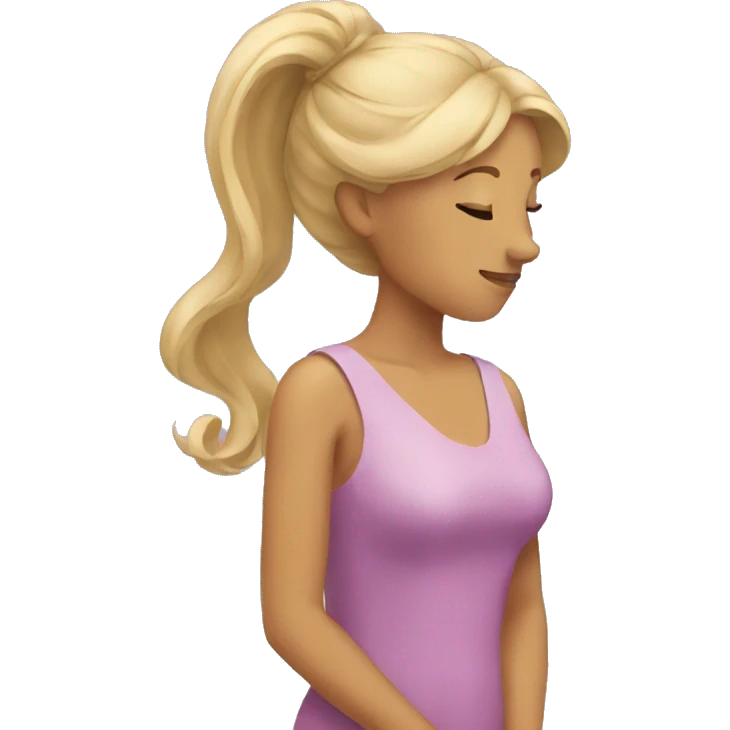 woman in a dress bowing head emoji