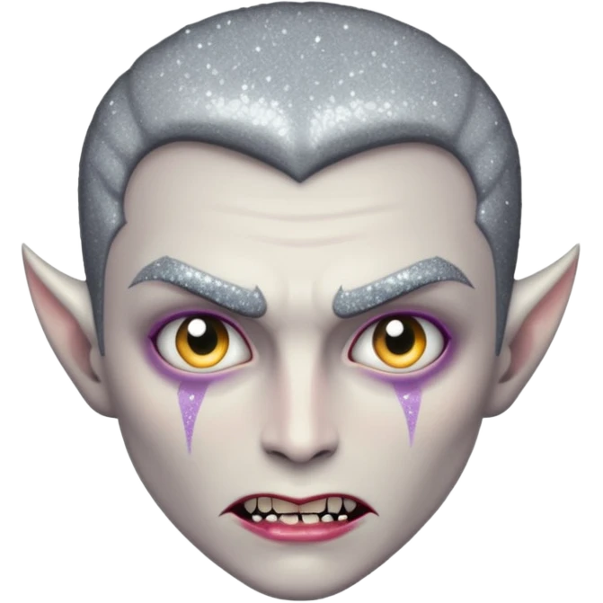 glitter gray dent vampire  emoji