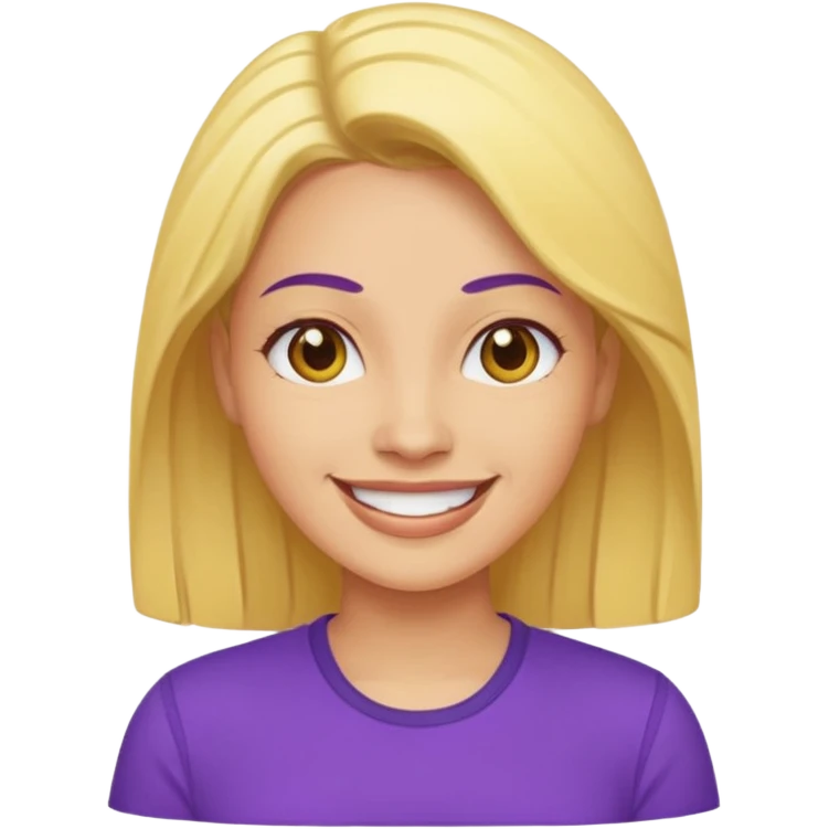 Yellow skin tone women in a purple shirt emoji