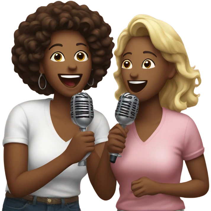 Karaoke and wine emoji