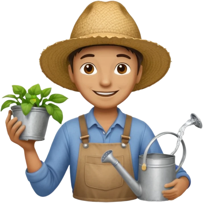 gardener holding watering pot emoji