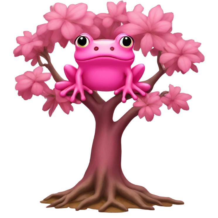 Pink frog tree emoji