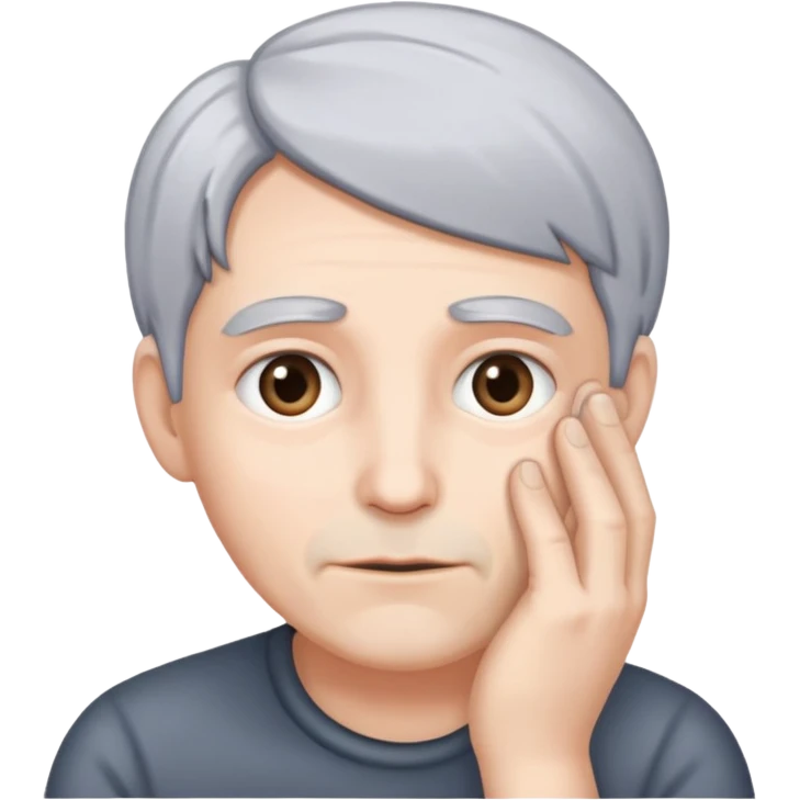 Grey hair hand to face emoji