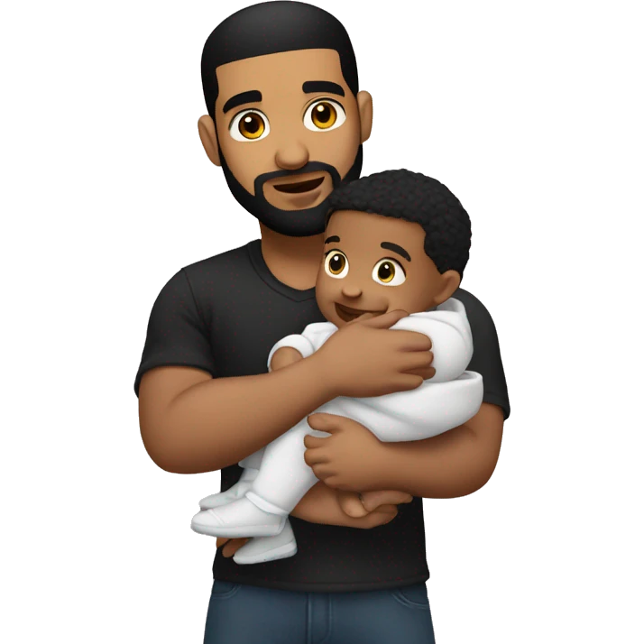 Drake holding a baby emoji