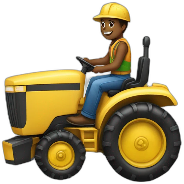Humain sur un tracteur emoji
