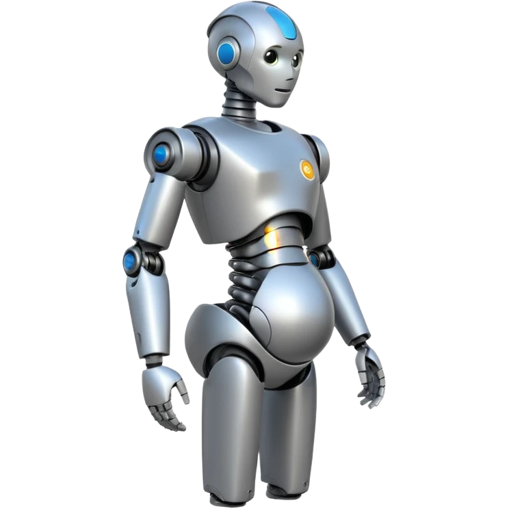 Pregnant male robot. Profile view. Facing left. emoji