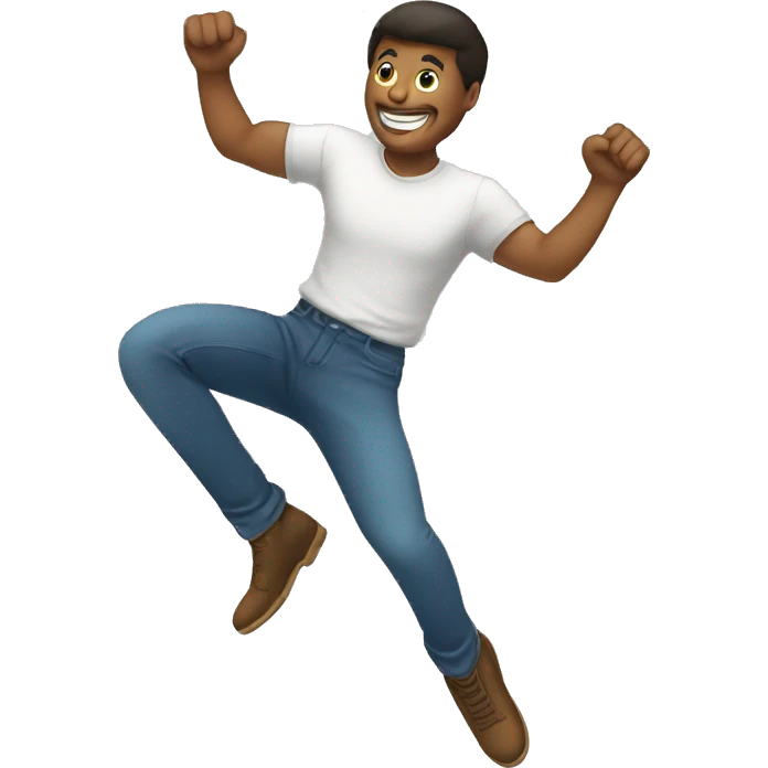 man jumping in the air and clicking his heels together emoji