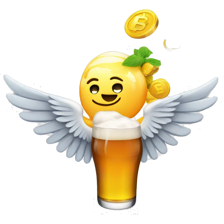 flying beer like the money with wings emoji emoji